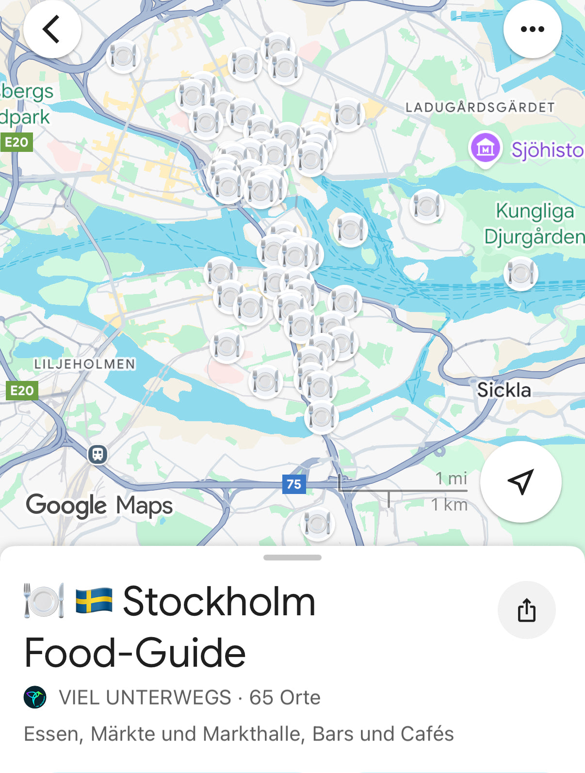 Stockholm Sehenswürdigkeiten Karte – 100+ Highlights in Google Maps mit 1 Klick