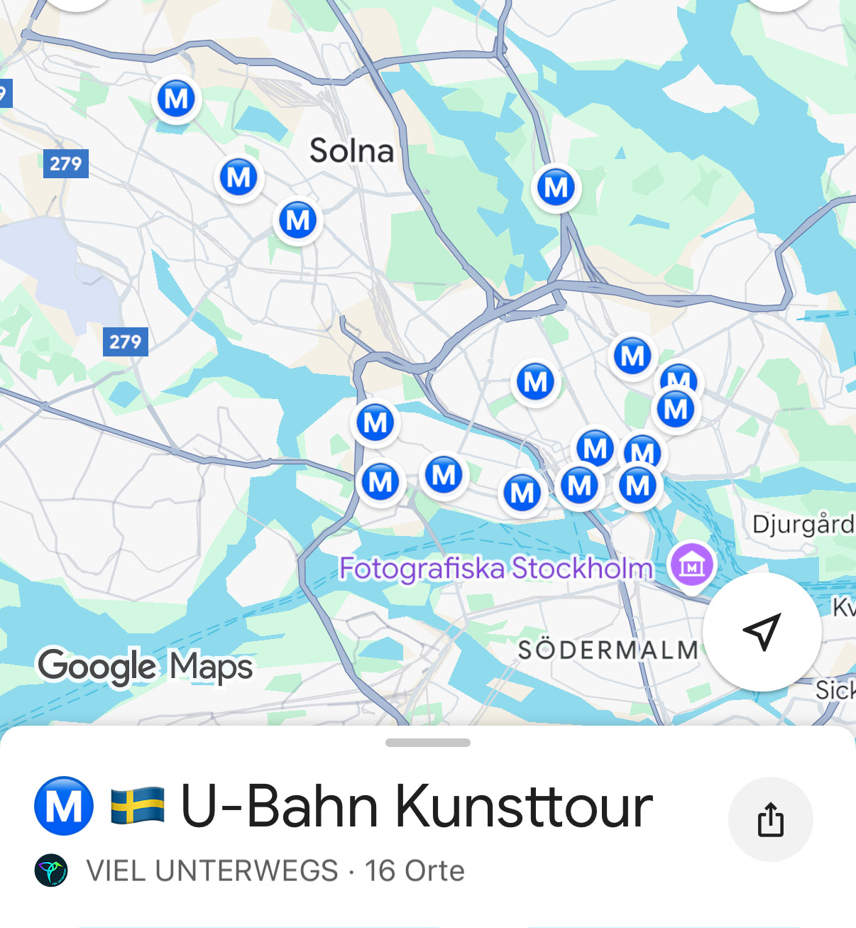 Stockholm Sehenswürdigkeiten Karte – 100+ Highlights in Google Maps mit 1 Klick