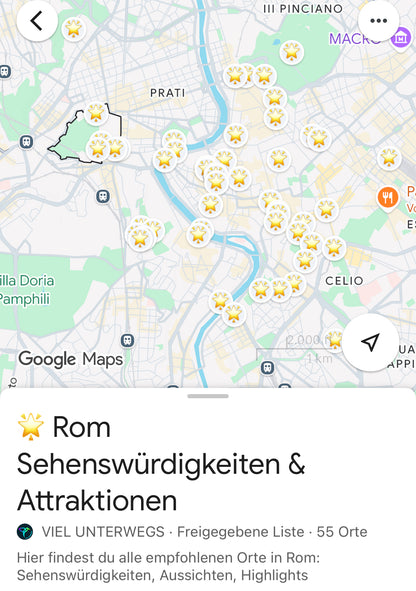 Rom Sehenswürdigkeiten Karte – 100+ Highlights in Google Maps mit 1 Klick