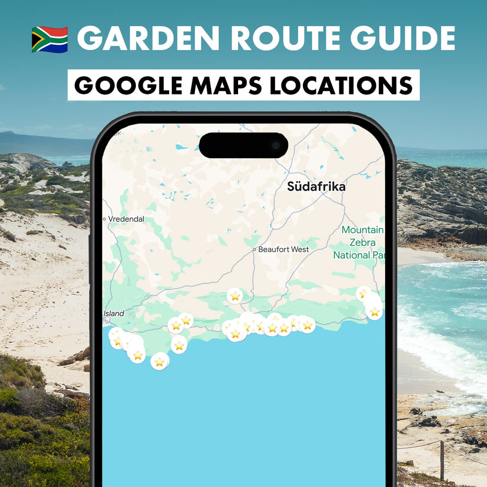 Google Maps Karte für die Garden Route Südafrika – Viel Unterwegs Shop