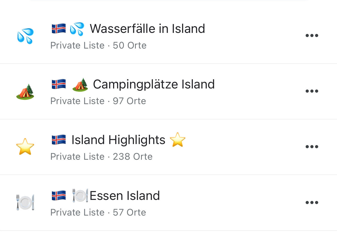 Island Guide: Google Maps Karte (App) mit Sehenswürdigkeiten, Essen, Campingplätze